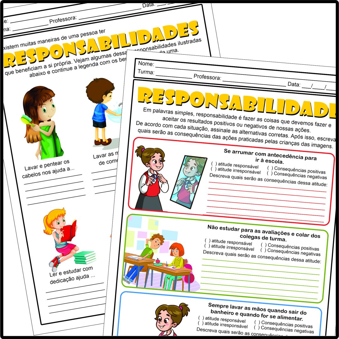 ATIVIDADES SOBRE RESPONSABILIDADE – Professora Vilma Ribeiro