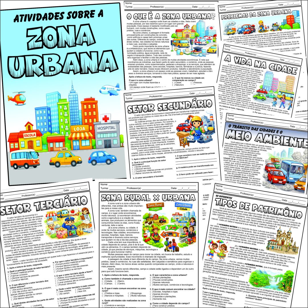 Atividades sobre a Zona Urbana